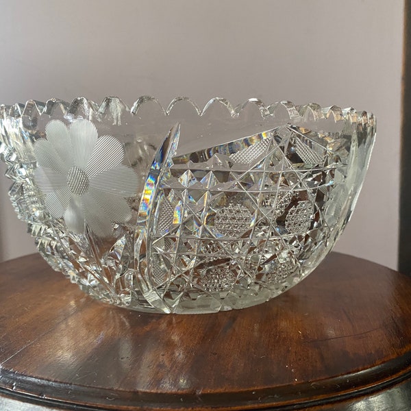 Antique Crystal Bowl Etsy