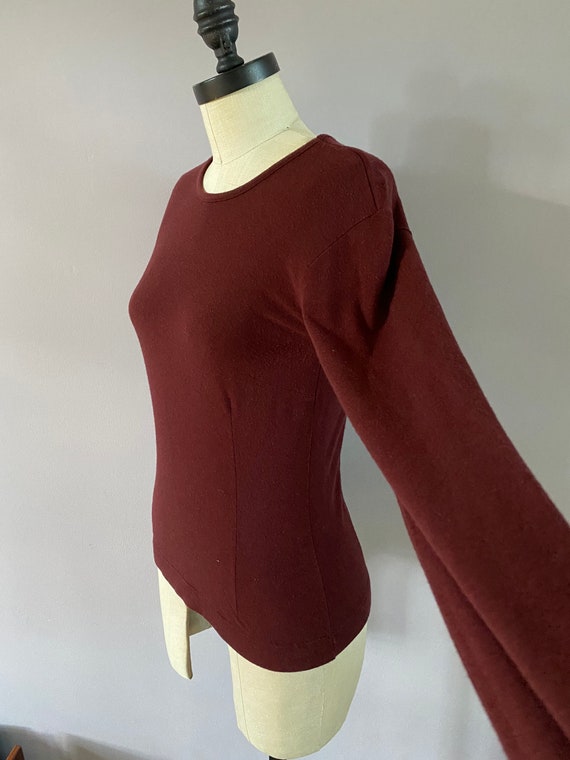 Vintage Dries Van Noten sweater in burgundy. Size 