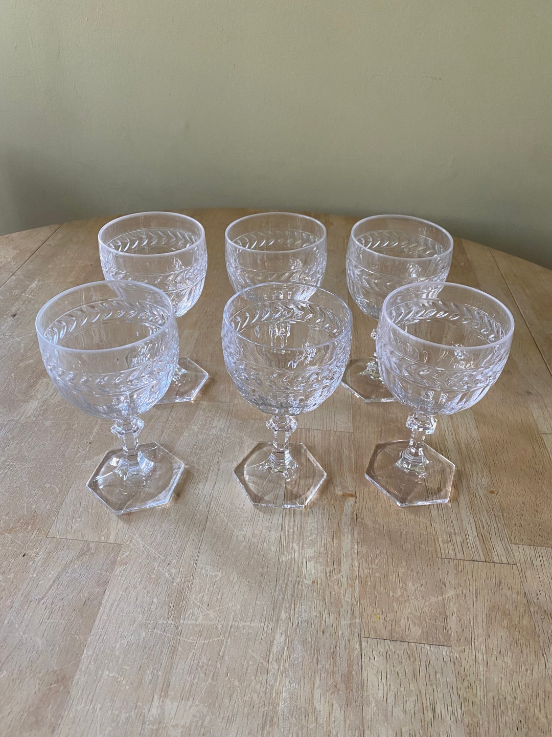 Villeroy & Boch Miss Desiree Lead Crystal Wine Glasses. Set of 6. Etsy