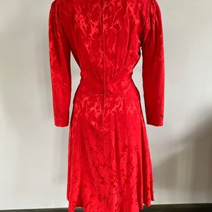 Vintage Pauline Trigere  V Neck long sleeved dress