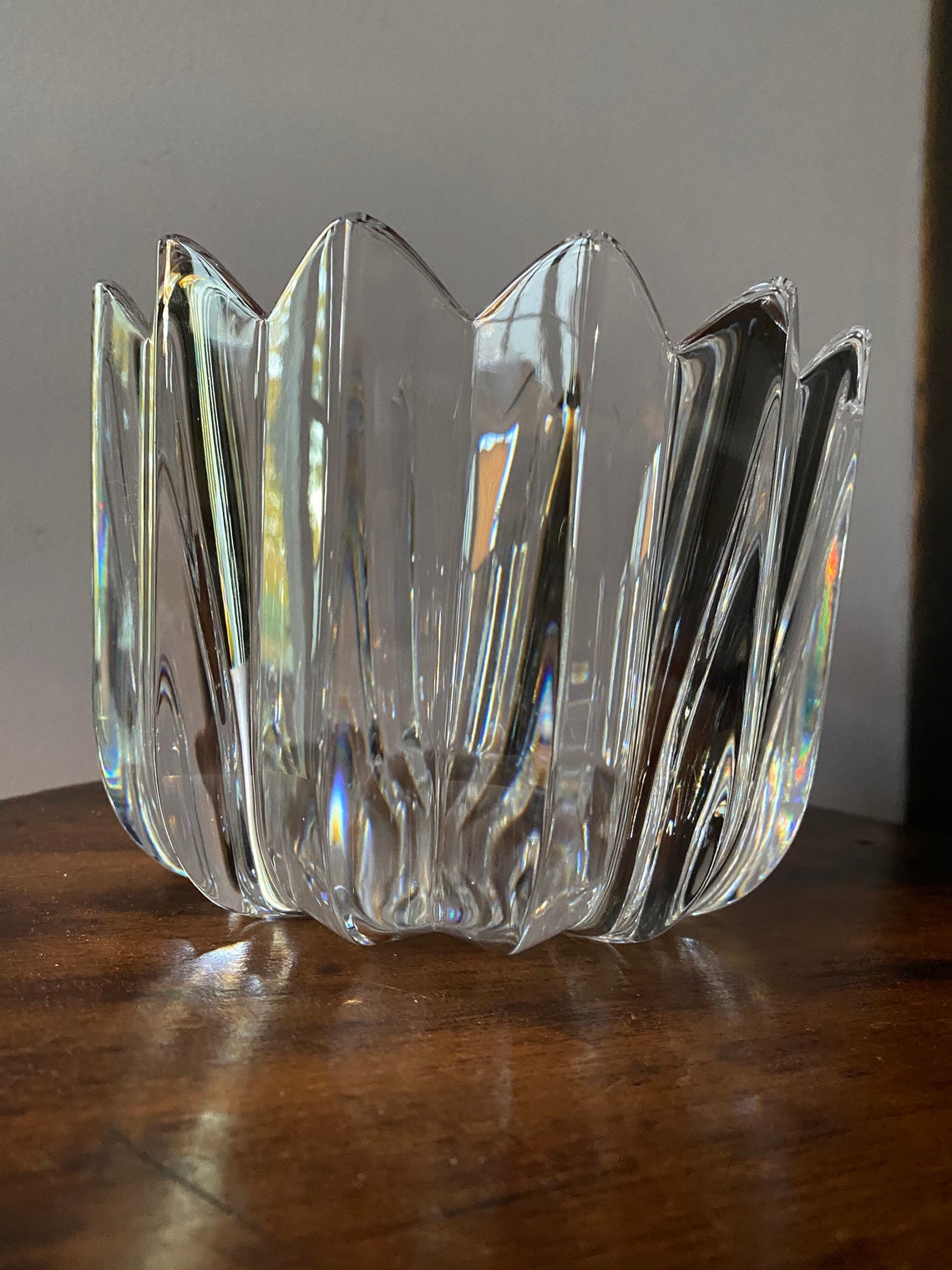 Vintage Orrefors Sweden heavy Crystal Crown bowl. Never Etsy