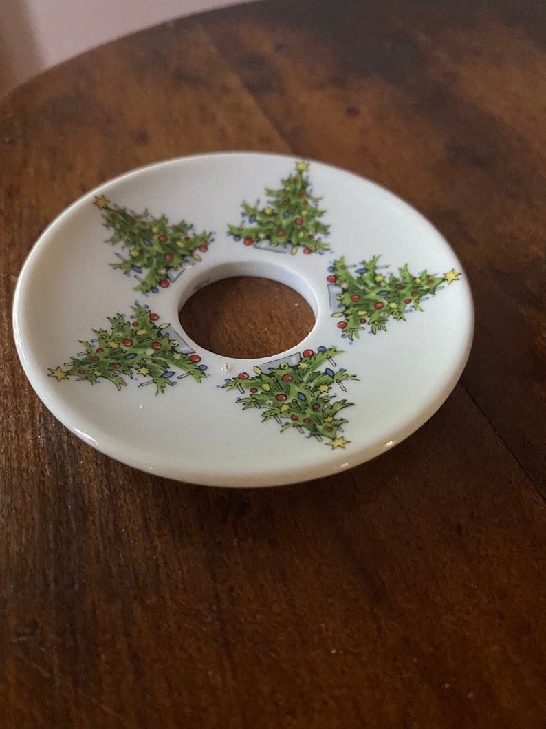 Vintage Candle Drip Catchers for Christmas. Two Porcelain and Etsy