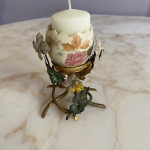 Vintage egg cup brass candle holder