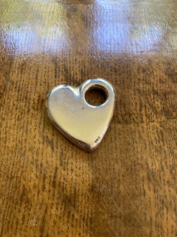 Vintage Zina Sterling Silver heart pendant. Signed