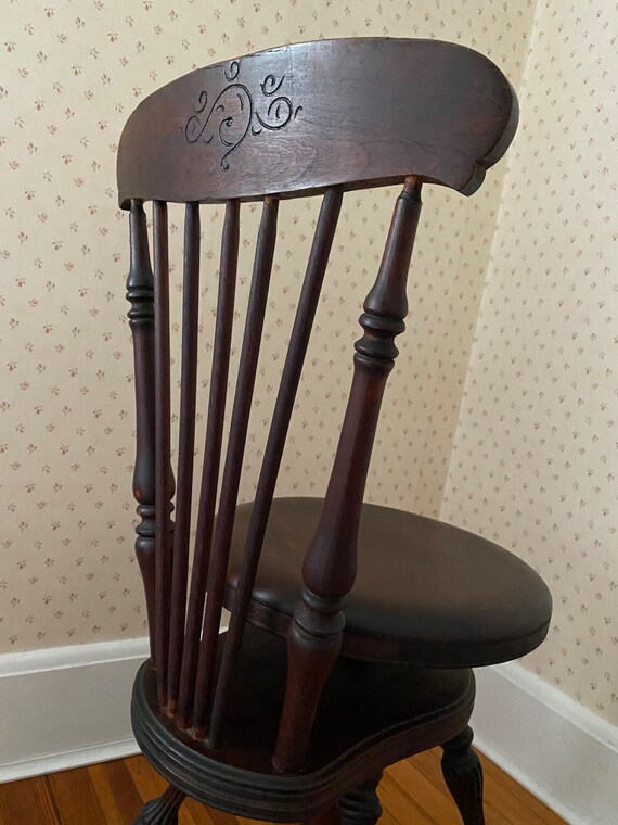 Antique Late 19th Century 1890s Victorian Era Adjustable Seat