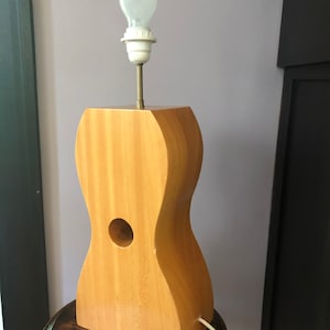 Guitar shaped wooden lamp