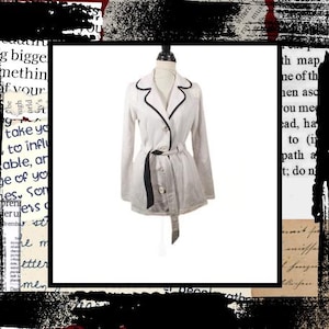 Vintage Y2K LA Kitty White Coat w/ Black Trim – Juniors L, Old Hollywood Chic
