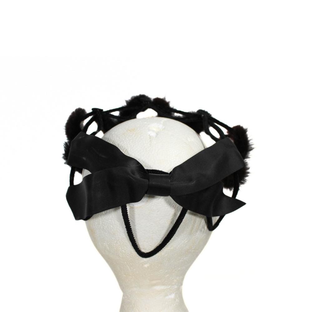 Vintage Avant Garde 1950s Wire & Fur Hat with Bow Union Made Spider Floral Style Vintage Avant Garde 1950s Wire & Fur Hat With Bow – Union  main image 2