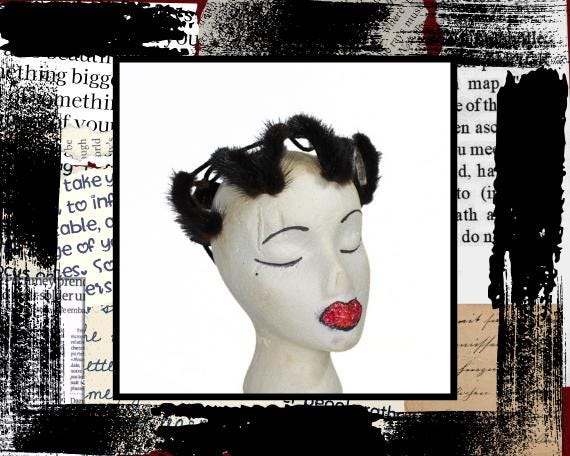 Vintage Avant Garde 1950s Wire & Fur Hat With Bow – Union  display picture 3