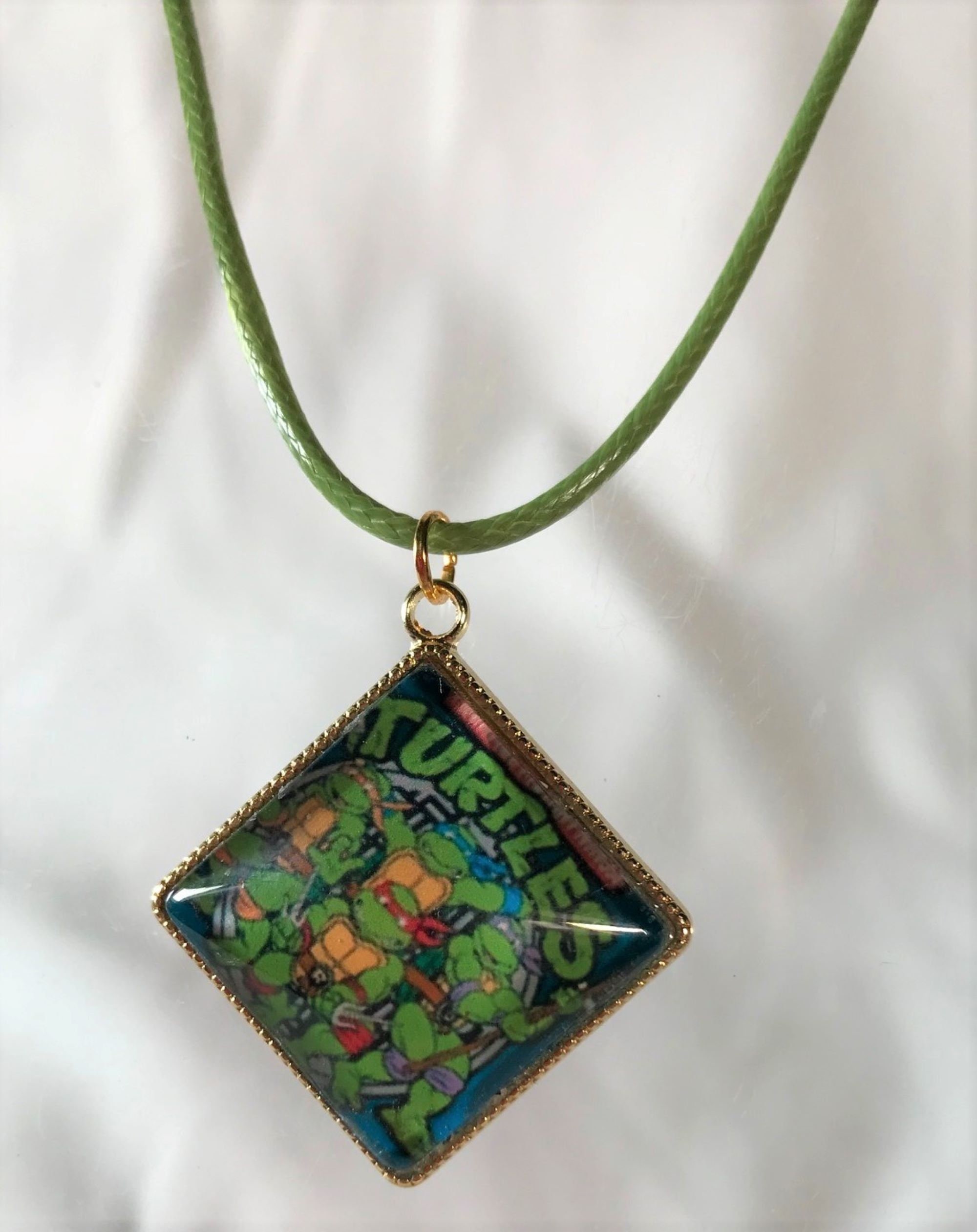 Teenage Mutant Ninja Turtles Green Necklace Handmade Charm Etsy