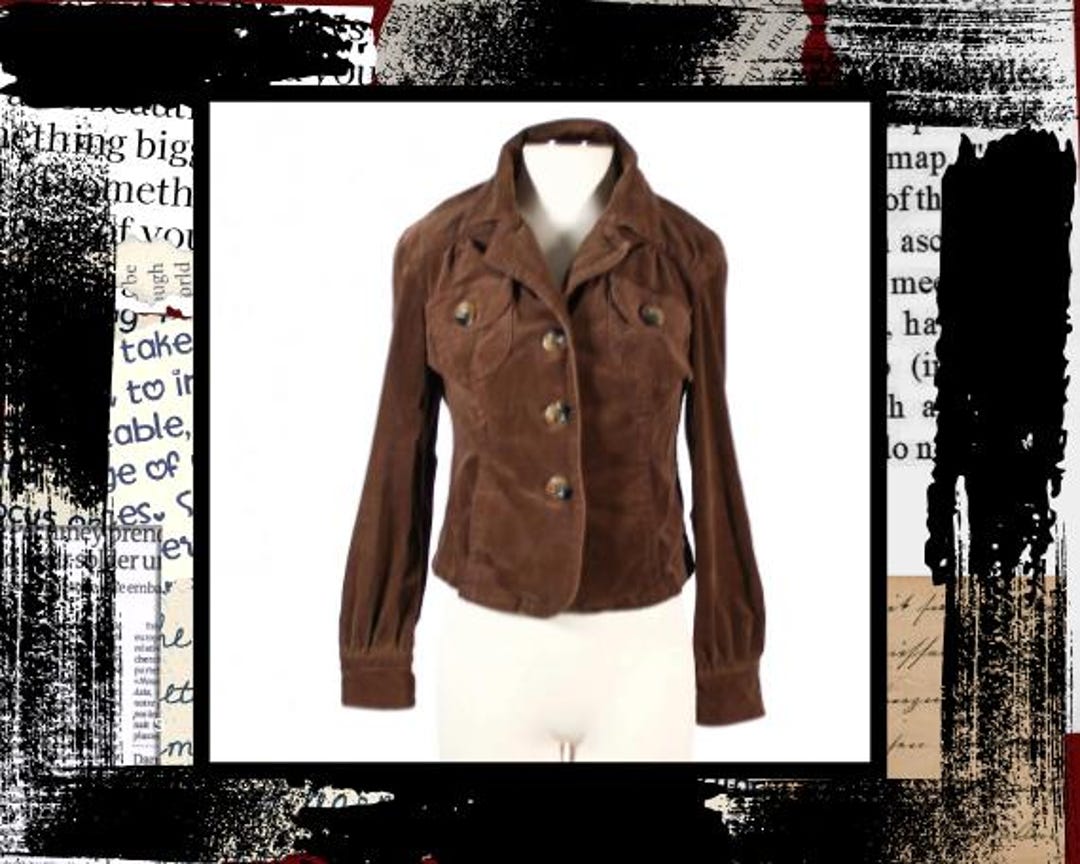 Vintage 1990s Brown Corduroy Jacket With Large Tortoise Shell Buttons ...