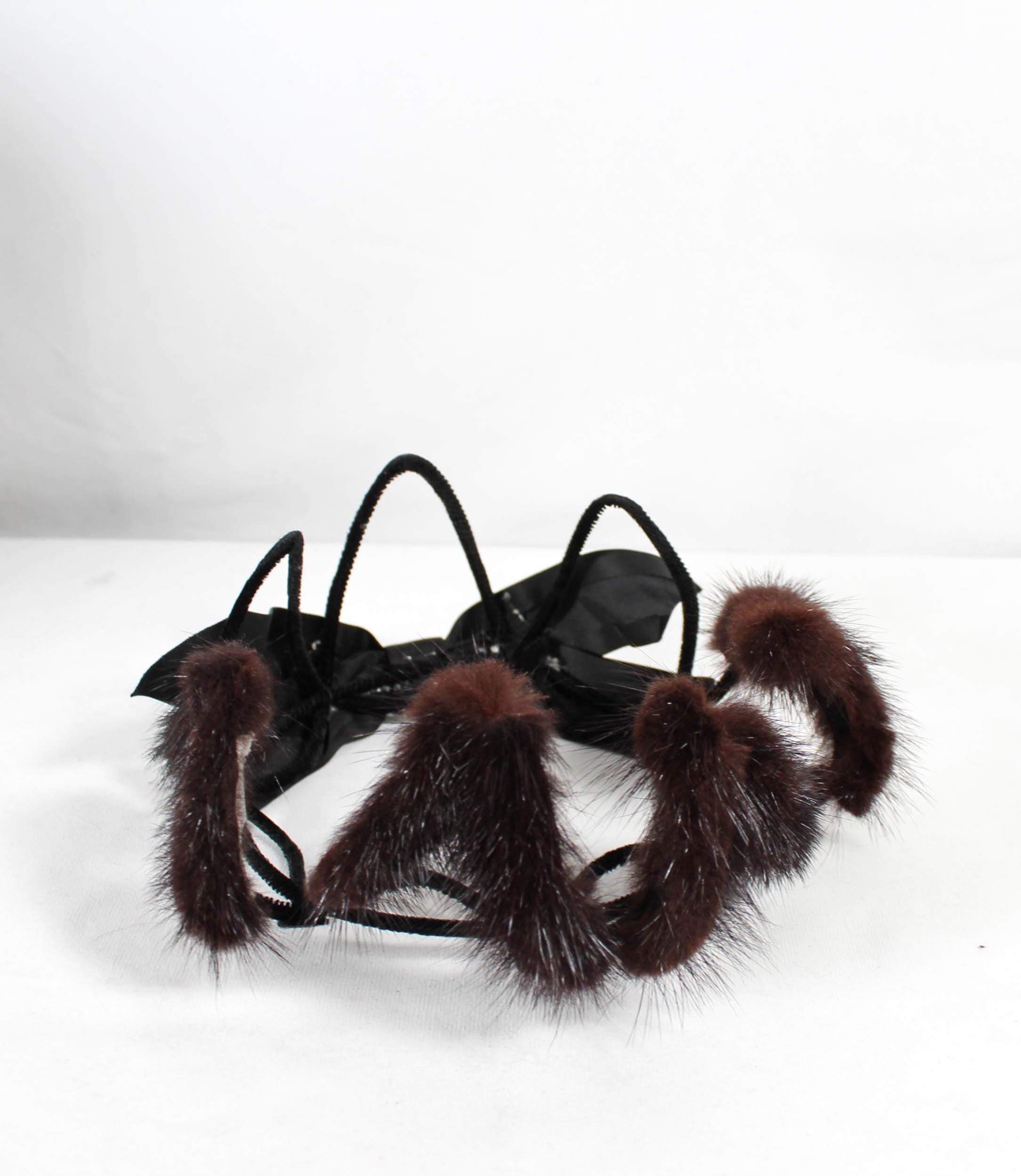 Vintage Avant Garde 1950s Wire & Fur Hat With Bow – Union  display picture 3