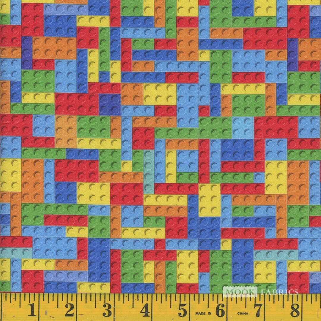 Building Blocks Legolook Cotton Fabric by Mook Fabrics Etsy
