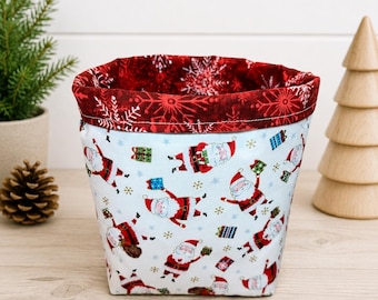Handmade Santa Claus Fabric Basket, Home Decor, Gift Holder