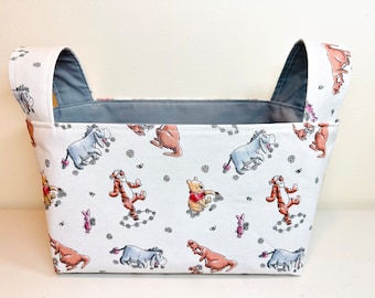 Handmade Winnie the Pooh Fabric Storage Basket, Diaper Caddy, Baby Shower Gift