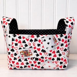 Handmade  Poker Cards Fabric Basket, Game Night Decor