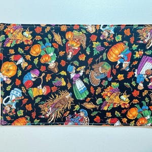 Fall Autumn Thanksgiving Theme Casserole Hot Pad Trivet, Mug Rug, Small 9&quot;x14&quot; Placemat