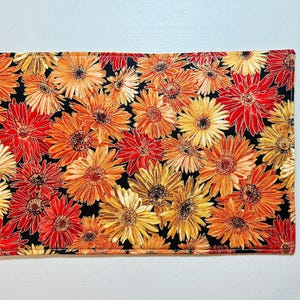 Fall Autumn Chrysanthemum Mums Casserole Hot Pad Trivet, Mug Rug, Small 9&quot;x14&quot; Placemat