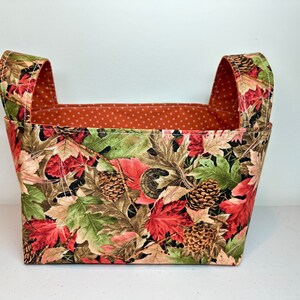 Handmade Autumn Leaves Fabric Basket, K-Cup Holder