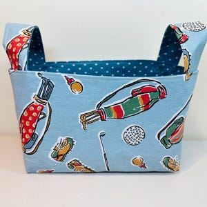 Golf Ball Fabric Basket with Handles: Reusable Gift Holder