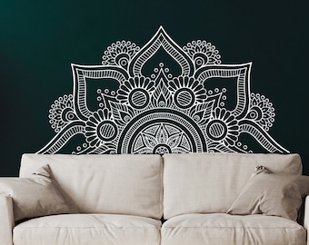 Mandala Wall Decal Headboard Master Bedroom Boho Bohemian Decor Vinyl ...
