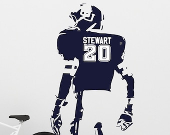 Football Player Wall Decals Sticker Personalized Name and Number Custom stickers AD260