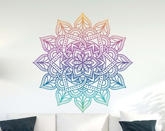 Mandala Wall Decal Headboard Master Bedroom Boho Bohemian Decor Vinyl Sticker Yoga Studio Namaste Ornament Mandala Decals Decor  mnd4