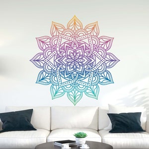 Mandala Wall Decal Headboard Master Bedroom Boho Bohemian Decor Vinyl Sticker Yoga Studio Namaste Ornament Mandala Decals Decor  mnd4