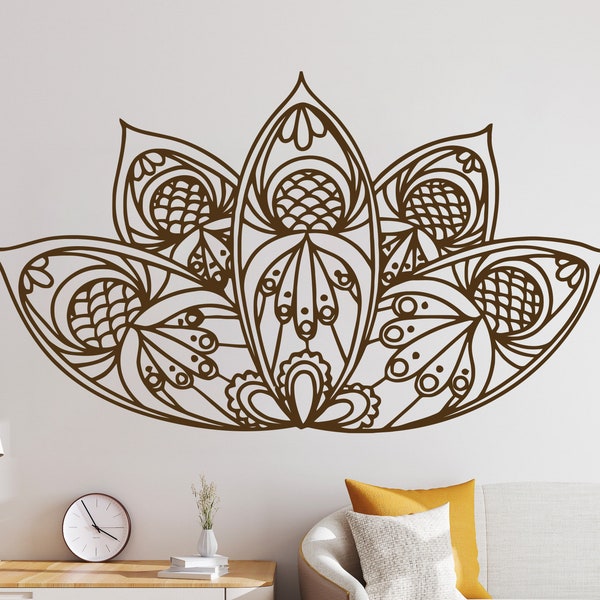 Mandala Wall Decal Headboard Master Bedroom Boho Bohemian Decor Vinyl ...