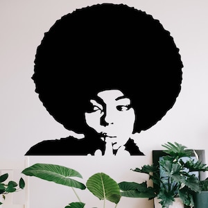 African style Wall Decal Window Sticker Beauty Salon Woman Face Africa Afro American ar9