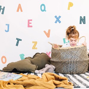 Neutral Watercolor Alphabet Set, Peel and Stick Decal, Reusable Wall Decal, Repositionable Wall Stickers, boho alphabet al2