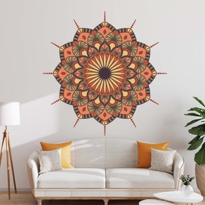 Mandala Wall Decal Headboard Master Bedroom Boho Bohemian Decor Vinyl ...