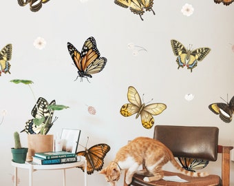 Butterfly Wall Decals - Nursery Wall Stickers, Kids Room Decor, Girls Room Wall Art, Boho Nursery Decor, Girls Room Decals
