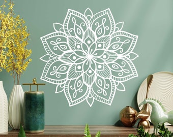 Mandala Wall Decal Headboard Master Bedroom Boho Bohemian Decor Vinyl Sticker Yoga Studio Namaste Ornament Mandala Decals Decor  mnd7