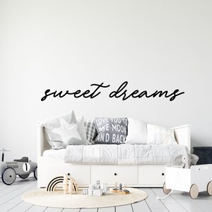 Nursery decal - Unisex nursery decor - Playroom wall stickers - Nursery decoration - Typography wall decal - Sweet Dreams decal AD228