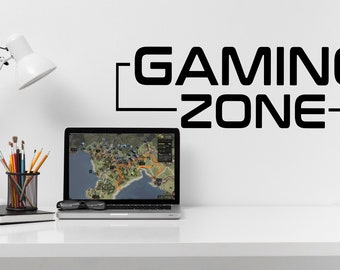 Gaming Zone Sticker Game Room Door Wall Art Vinyl Decal PC Console Laptop Window