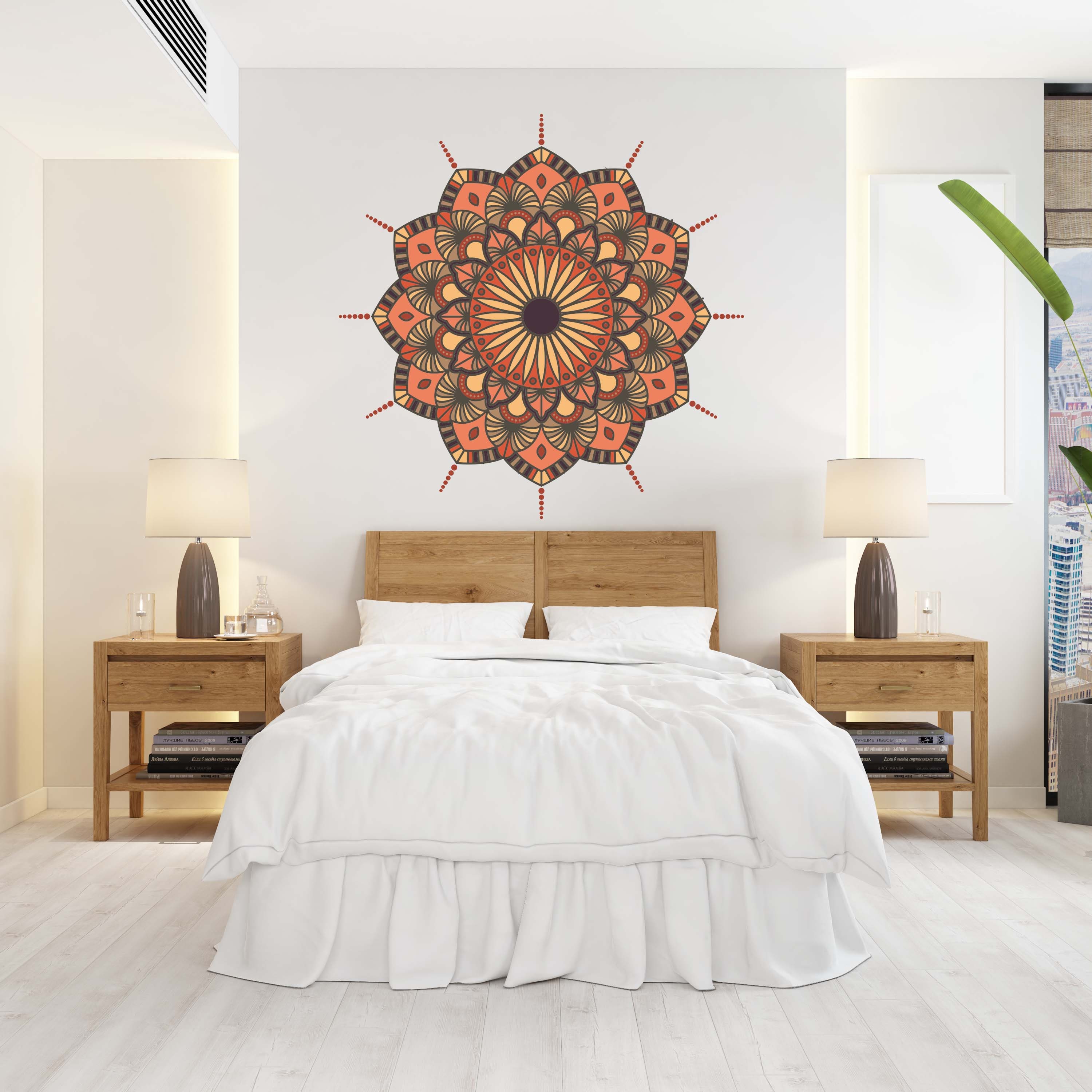 Mandala Wall Decal Headboard Master Bedroom Boho Bohemian Decor Vinyl ...