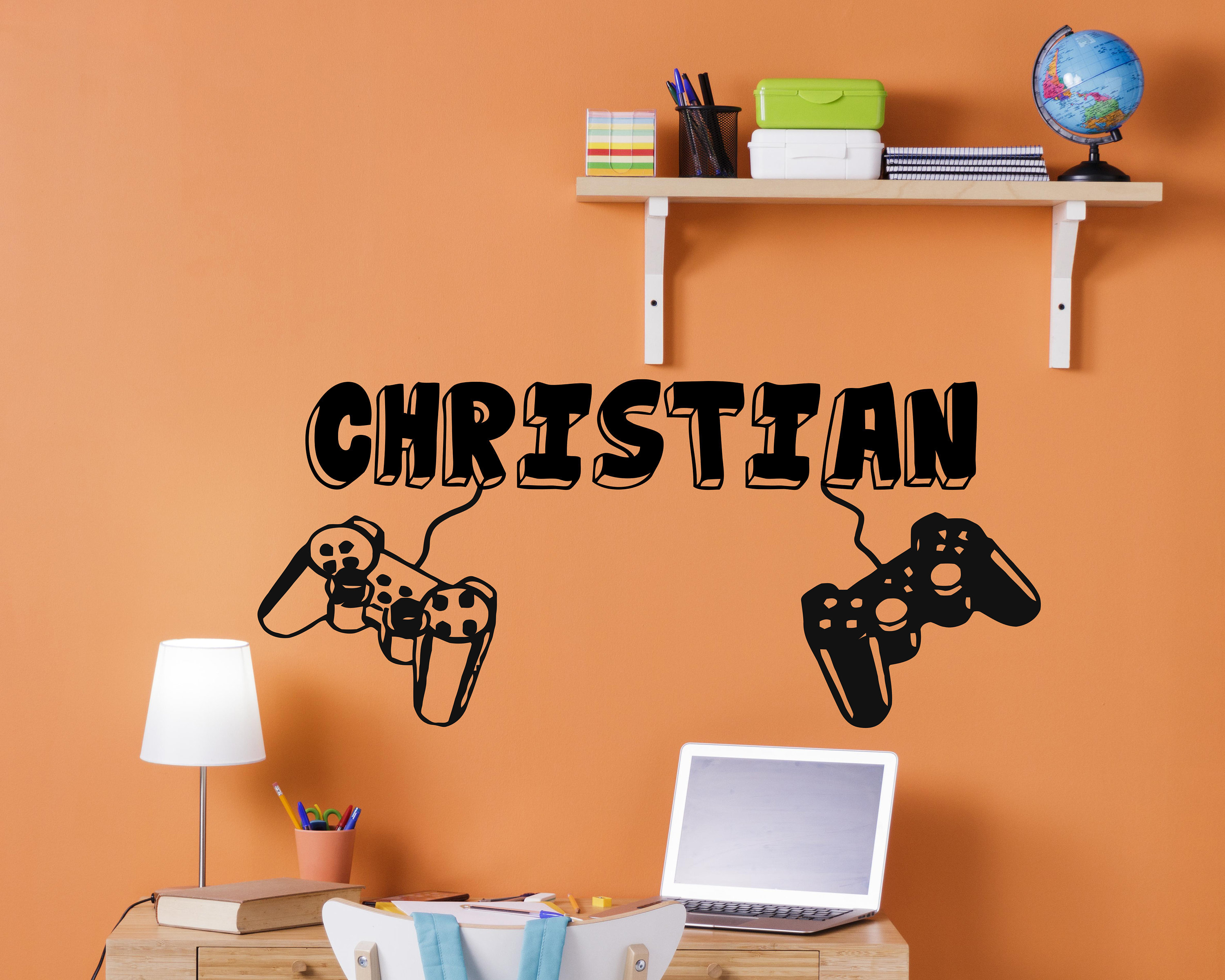 Gamer Name Wall Decal Personalised Game Wall Decal Custom Etsy
