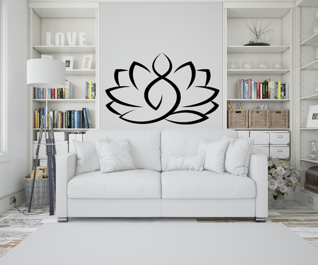 Mandala Lotus Decal. Yoga Wall Art Decal. Namaste Decor Home. Flower ...