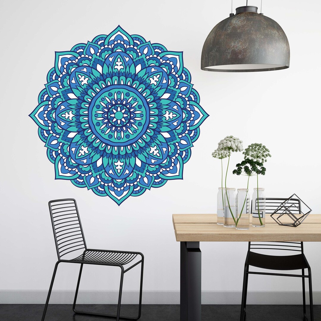 Mandala Wall Decal Headboard Master Bedroom Boho Bohemian Decor Vinyl ...