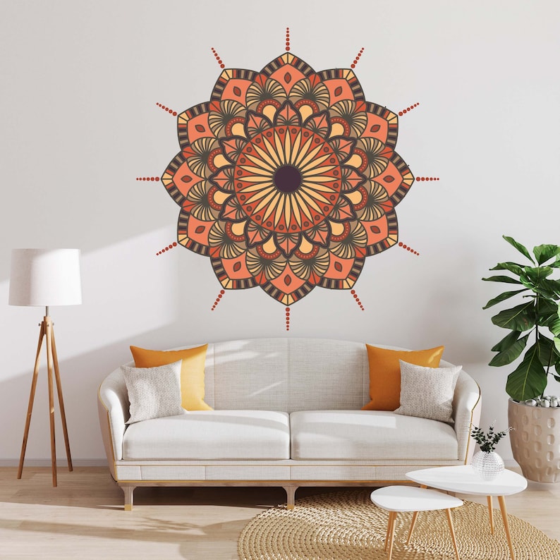 Mandala Wall Decal Headboard Master Bedroom Boho Bohemian Decor Vinyl ...