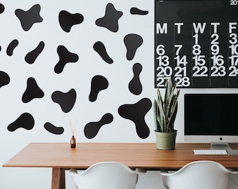 Calcomanía patrón de vaca, calcomanía de pared de la sala de estar, calcomanía de animales, calcomanía de la pared, calcomanía de la granja, calcomanía de la impresión de la vaca, calcomanía del vivero, calcomanía de la habitación del bebé nd3