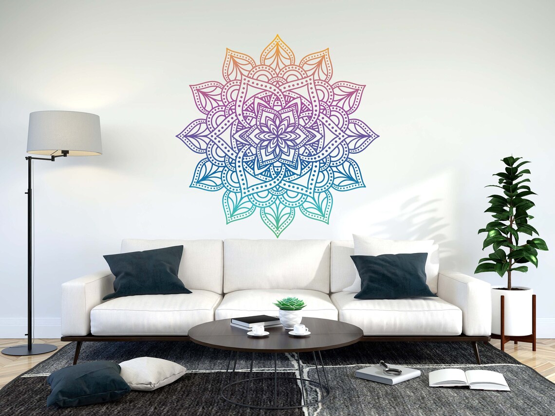 Mandala Wall Decal Headboard Master Bedroom Boho Bohemian Decor Vinyl ...