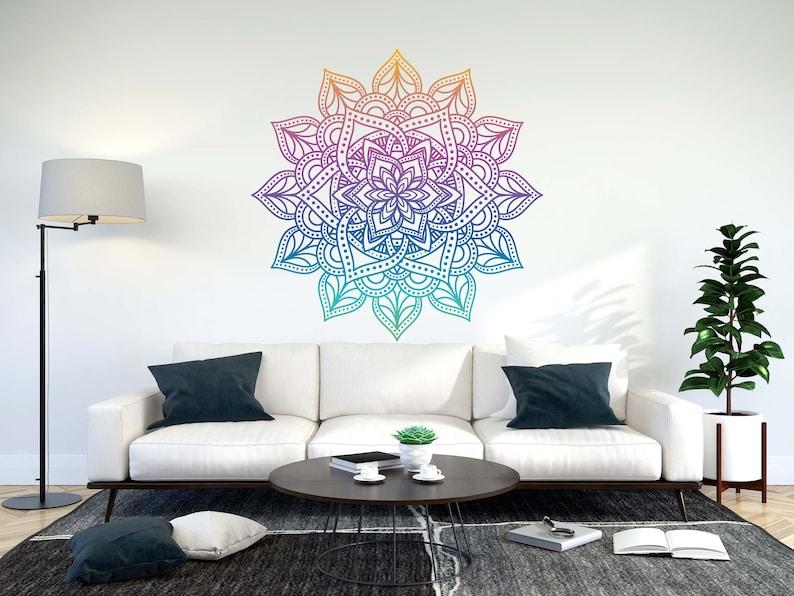 Mandala Wall Decal Headboard Master Bedroom Boho Bohemian Decor Vinyl ...