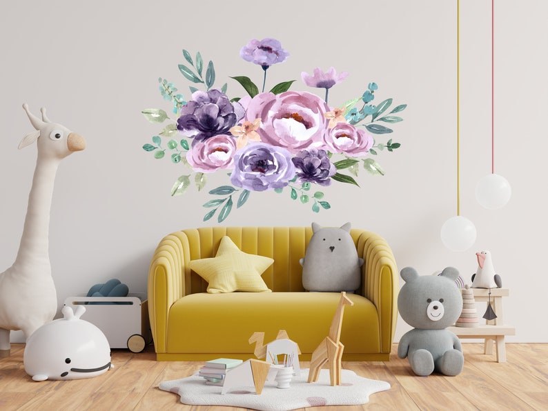 Large Decorative Vinyl Flower Wall Sticker Decals Poppy Flowers Wall ...