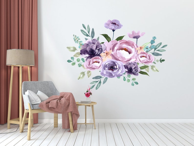 Large Decorative Vinyl Flower Wall Sticker Decals Poppy Flowers Wall ...