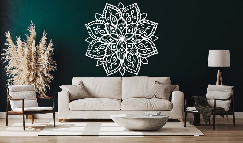 Mandala Wall Decal Headboard Master Bedroom Boho Bohemian - Etsy