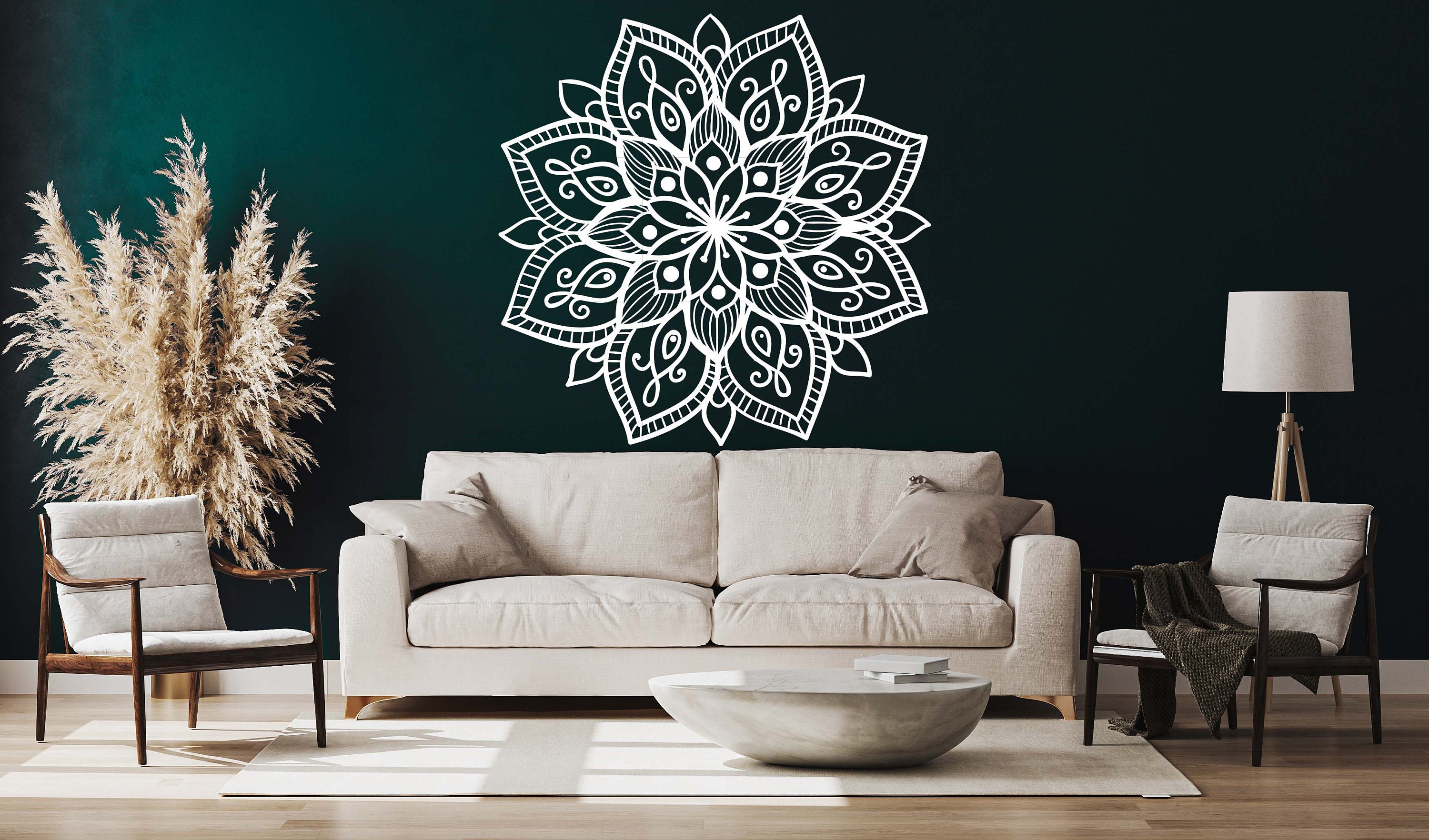 Mandala Wall Decal Headboard Master Bedroom Boho Bohemian Decor Vinyl ...
