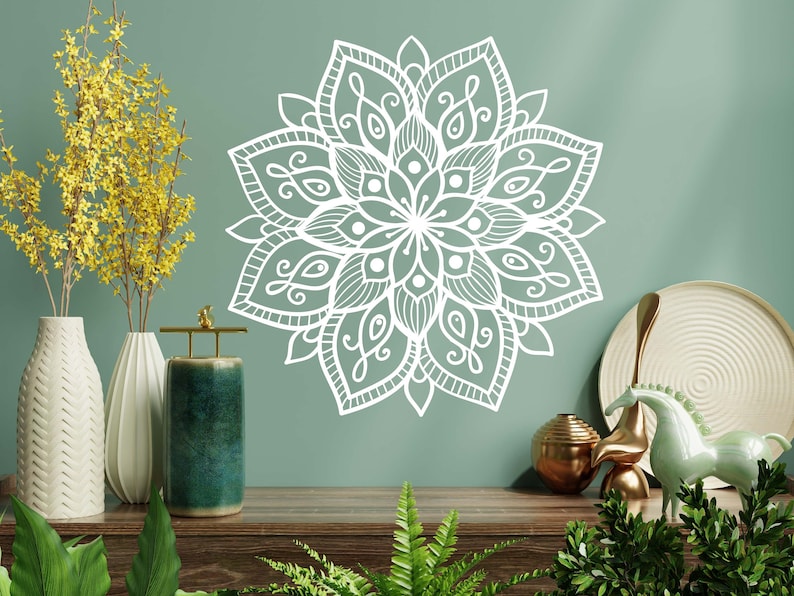 Mandala Wall Decal Headboard Master Bedroom Boho Bohemian Decor Vinyl ...
