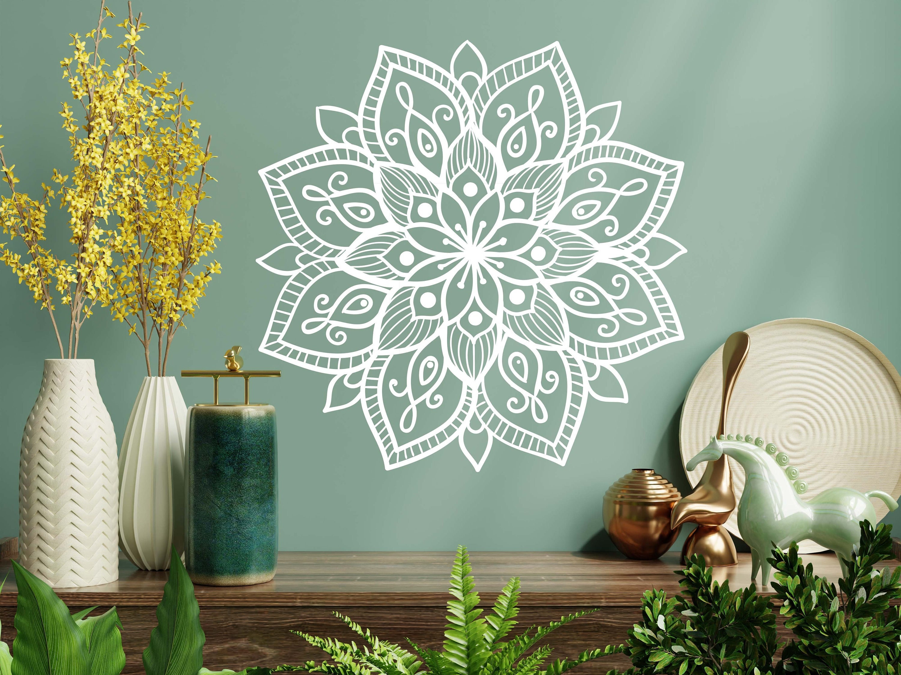 Mandala Wall Decal Headboard Master Bedroom Boho Bohemian Decor Vinyl ...